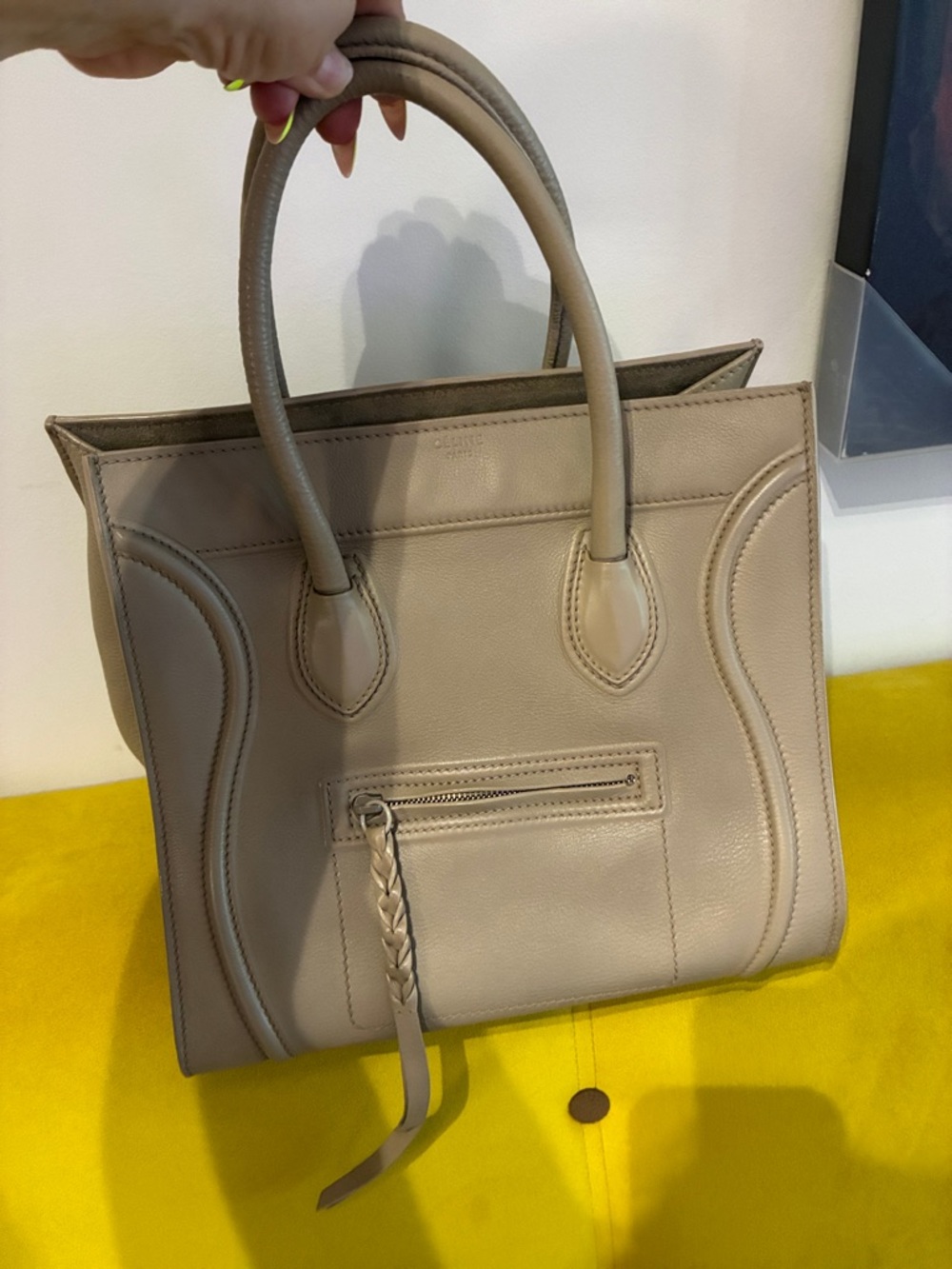 Celine Taupe Pebbled Leather phantom bag- authentic and good condition - Picture 6 of 9